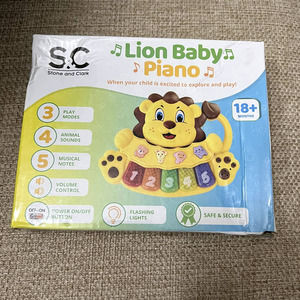 Lion Baby Piano Toy - 5 Different Numbered and Colored Light Up Key